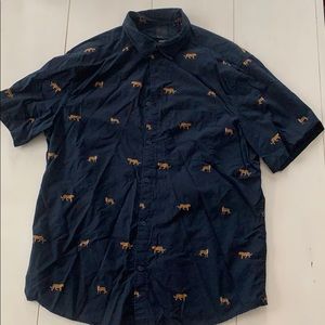 H & M regular fit size large navy blue shirt